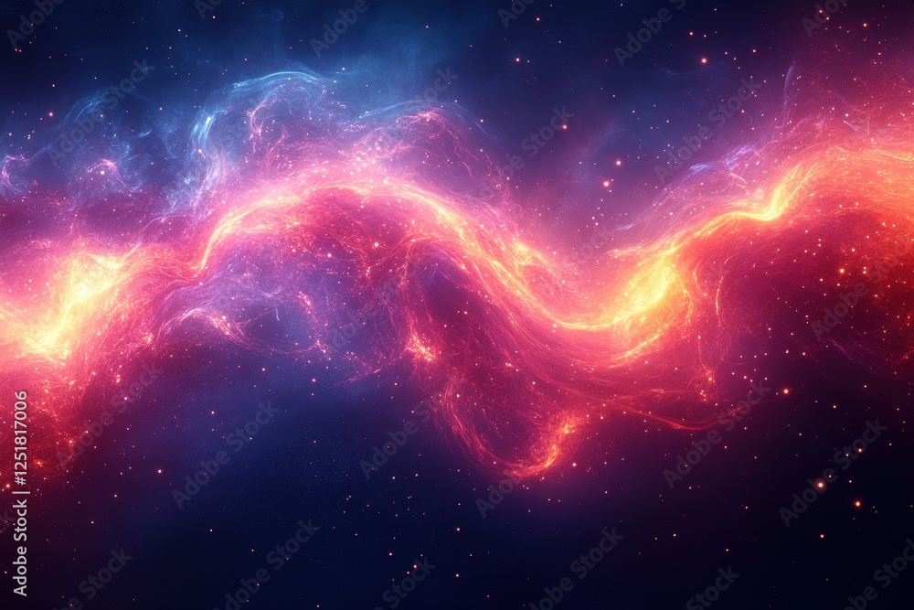 Obraz premium A vibrant cosmic scene depicting swirling colors in a galaxy.