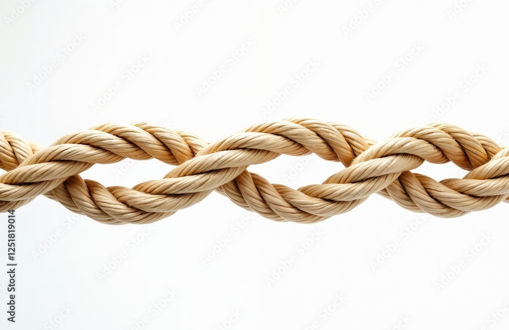Macro shot of gold braided rope isolated on white. Ornate element, detailed craft decor. Stylish spiral, twirling connection elegance. Seamless rough textured pattern, fashion concept, decorative Macro shot of gold braided rope isolated on white. Ornate element, detailed craft decor. Stylish spiral, twirling connection elegance. Seamless rough textured pattern, fashion concept, decorative