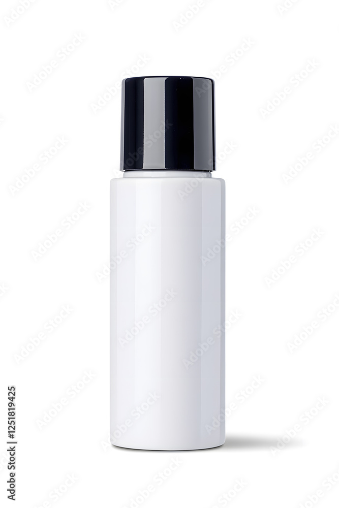 White unbranded bottle skincare container, mock up, isolated on white background White unbranded bottle skincare container, mock up, isolated on white background