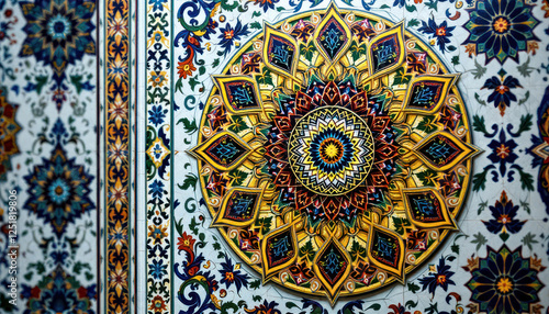 Wallpaper Mural Intricate Colorful Mandala Tilework: A Masterpiece of Geometric and Floral Designs Torontodigital.ca