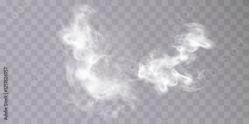 Adobe IlRealistic white vector smoke. fog or smog effect. smoke, steam isolated transparent special effect. 
