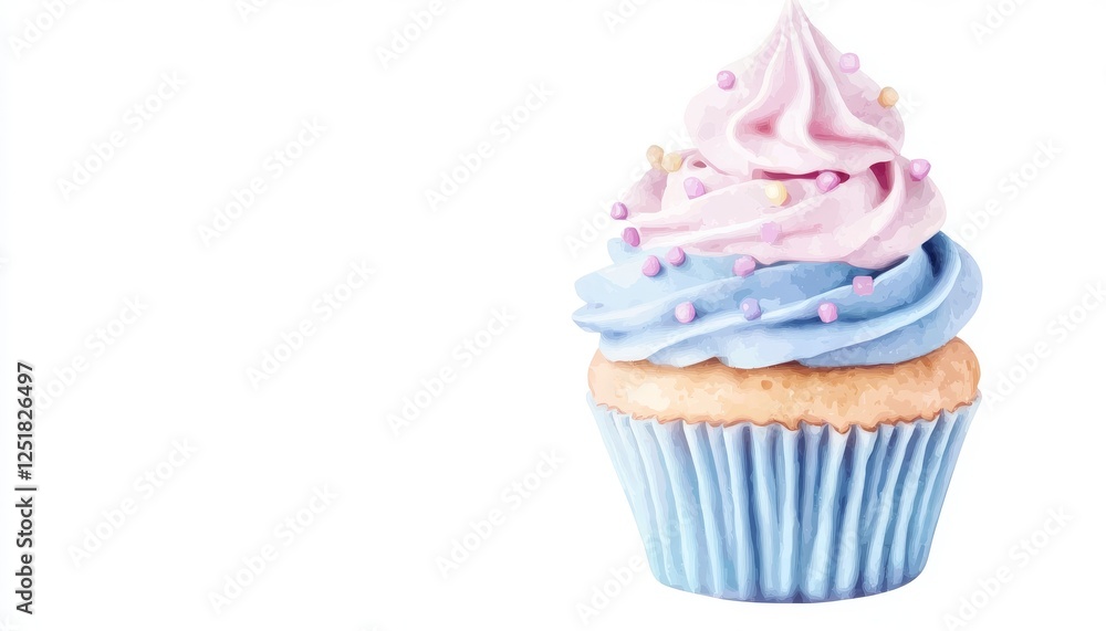 delightful watercolor cupcake with pastel frosting and sprinkles, perfect for any sweet occasion delightful watercolor cupcake with pastel frosting and sprinkles, perfect for any sweet occasion