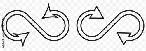 infinity symbol black - simple with discontinuation - isolated - vector. Eps 10.