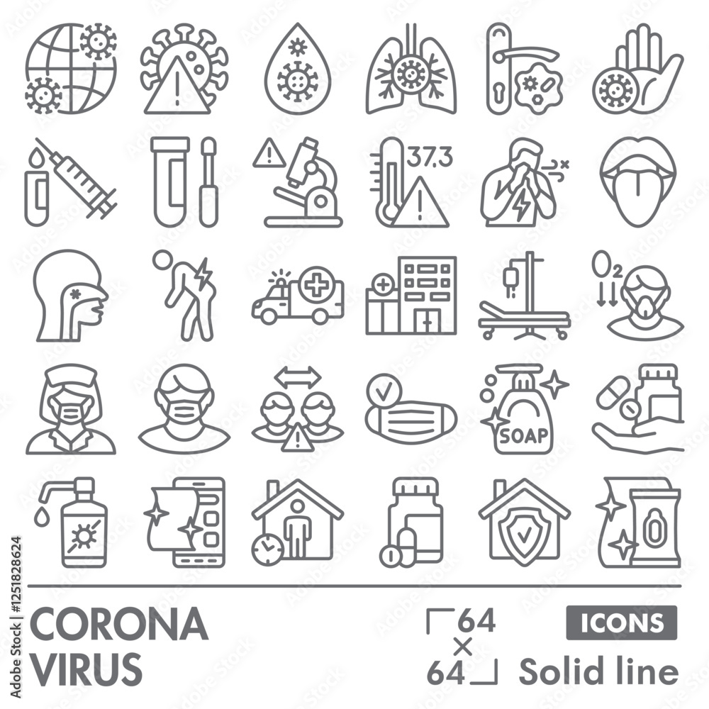 Corona virus symbols collection or sketches. coronavirus theme icons in linear style signs for web and app. Vector graphics isolated on white background. Corona virus symbols collection or sketches. coronavirus theme icons in linear style signs for web and app. Vector graphics isolated on white background.