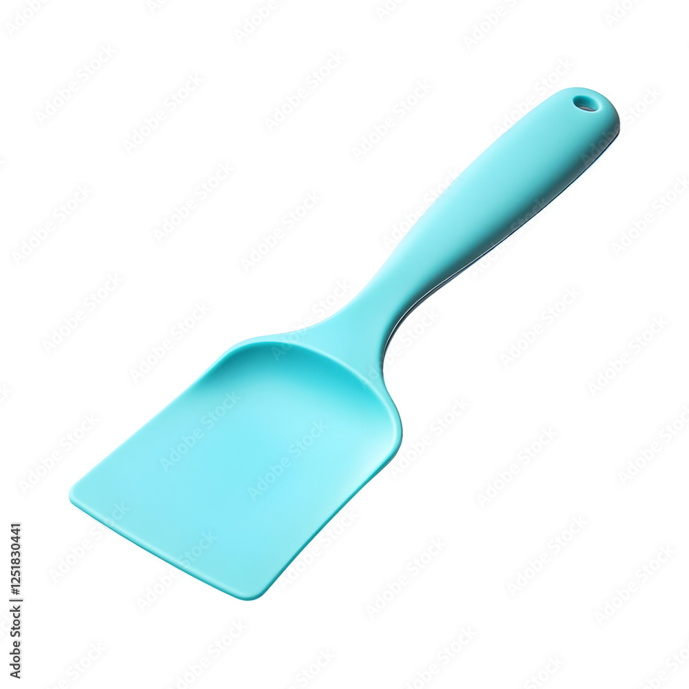 Vibrant Blue Silicone Baking Scraper with Handle Isolated on Transparent Background Vibrant Blue Silicone Baking Scraper with Handle Isolated on Transparent Background