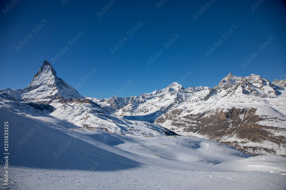 Fototapeta premium Hiking between Rotenboden and Riffelberg, Zermatt