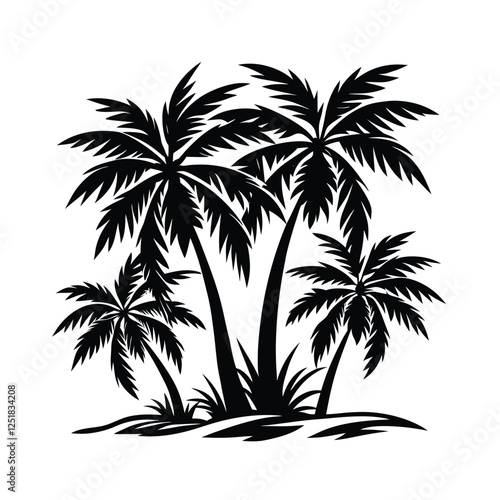 palm tree silhouettes vector