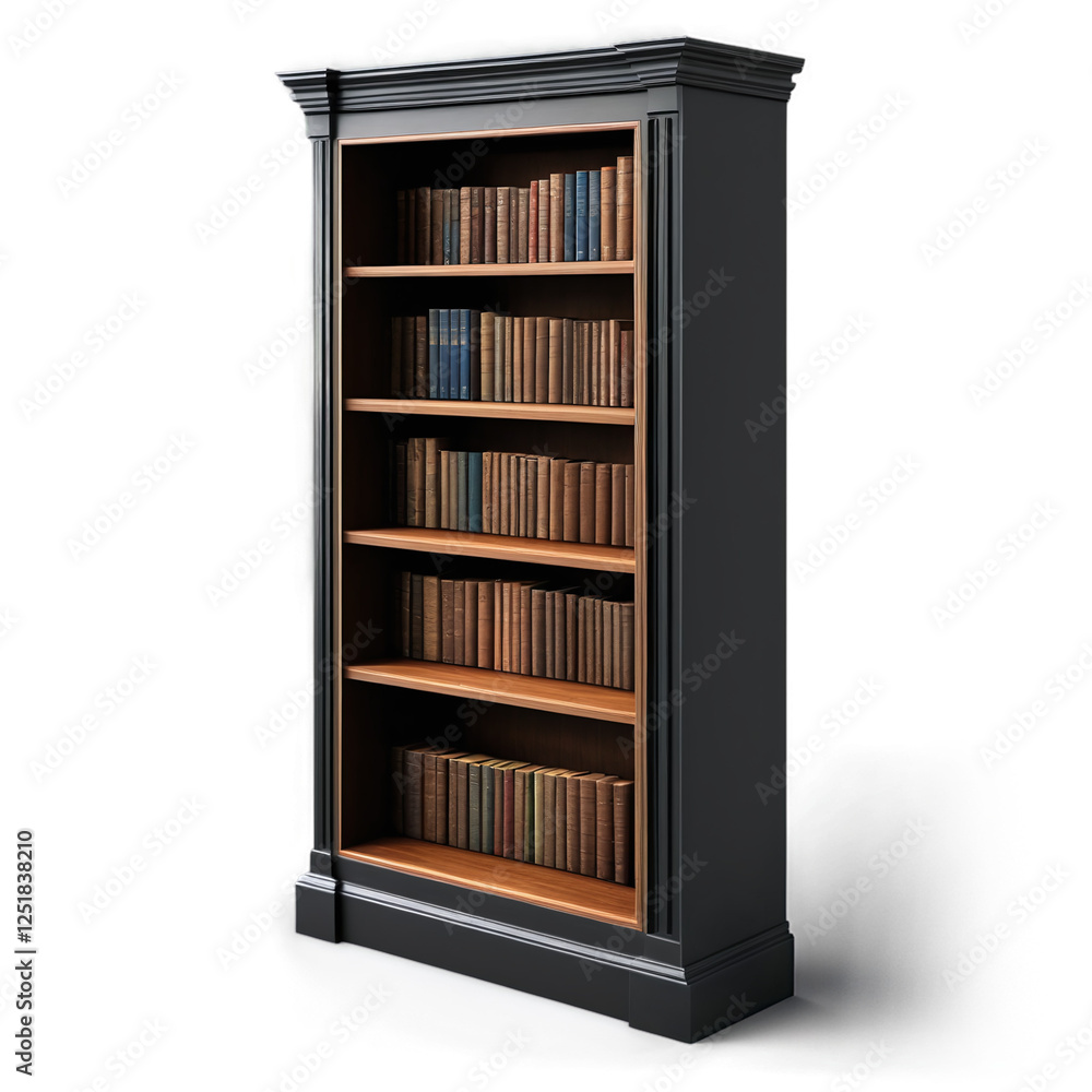 Bookshelf isolated on transparent background Bookshelf isolated on transparent background