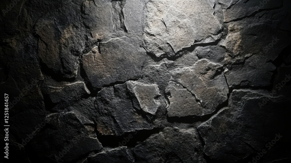 Rough, dark stone background lit by spotlight background Rough, dark stone background lit by spotlight background