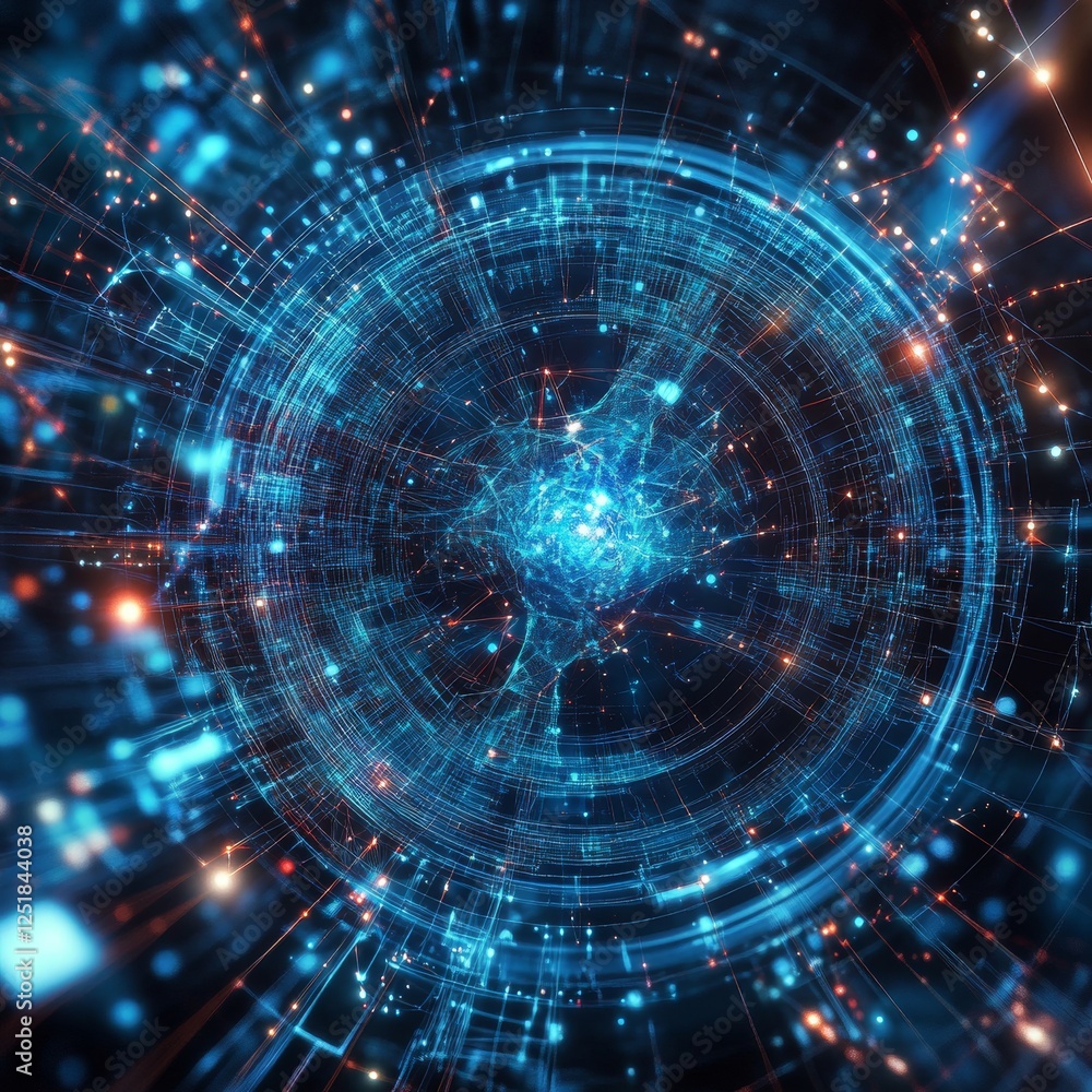Futuristic digital abstract design with glowing blue particles and lines Futuristic digital abstract design with glowing blue particles and lines