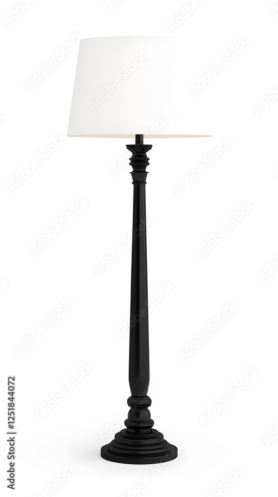 Tall slender floor lamp isolated on a white background Tall slender floor lamp isolated on a white background