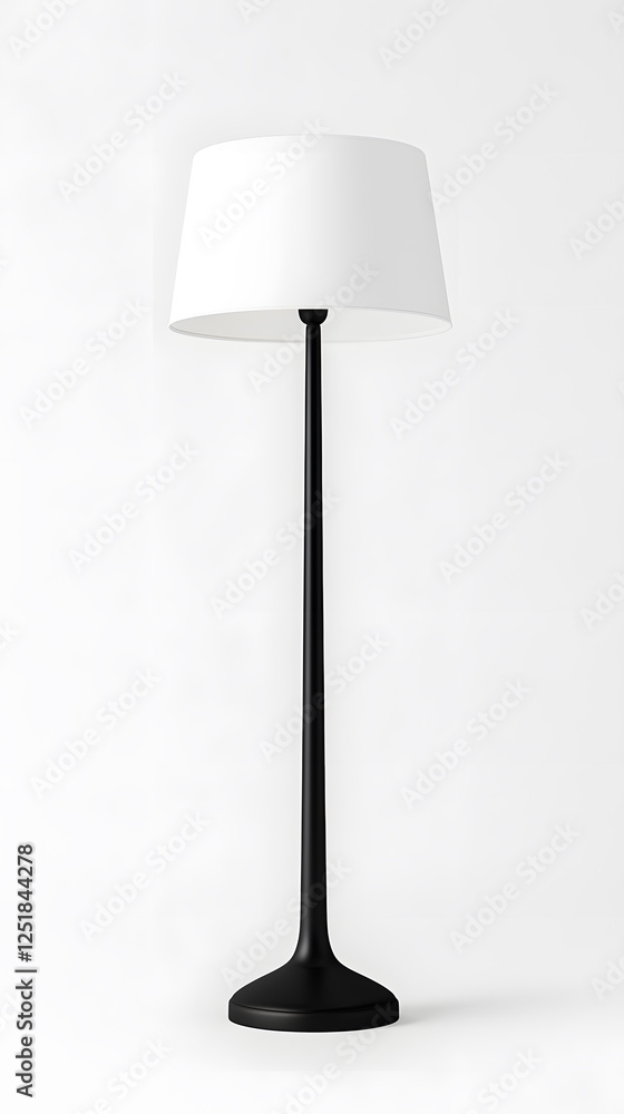 Tall slender floor lamp isolated on a white background Tall slender floor lamp isolated on a white background