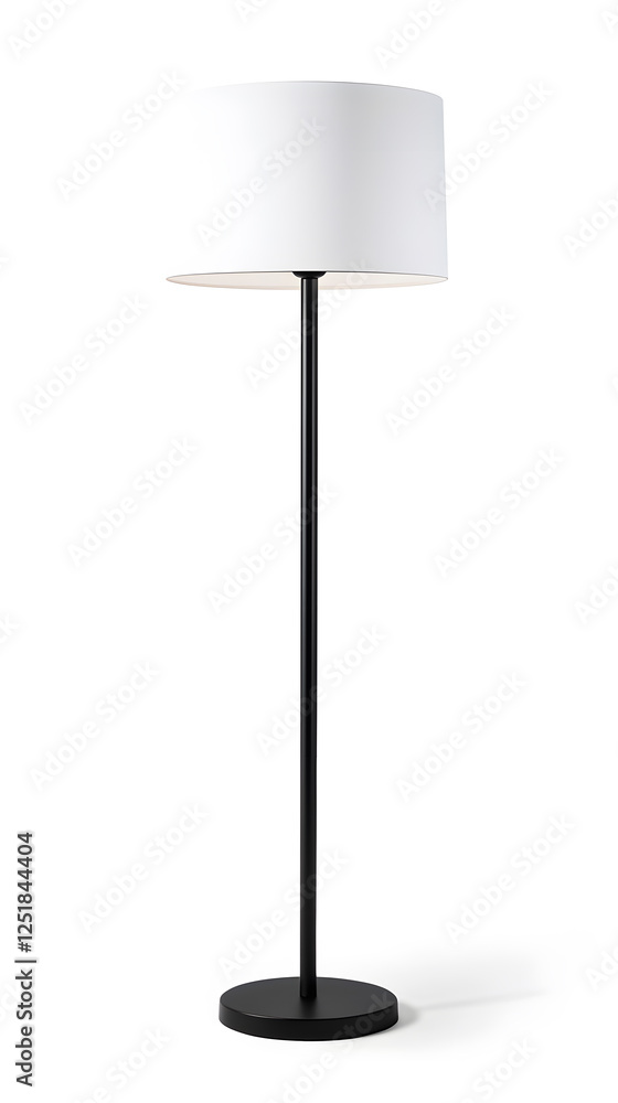 Tall slender floor lamp isolated on a white background Tall slender floor lamp isolated on a white background