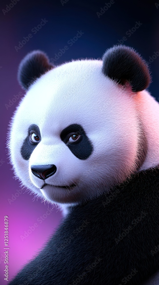 Close-up portrait of a cute giant panda. Close-up portrait of a cute giant panda.