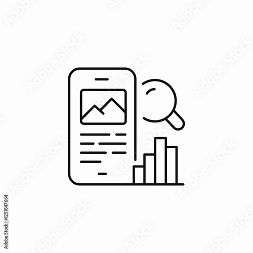 mobile data analysis presentation icon sign vector