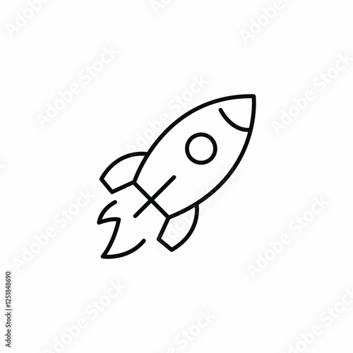 sky rocket icon sign vector