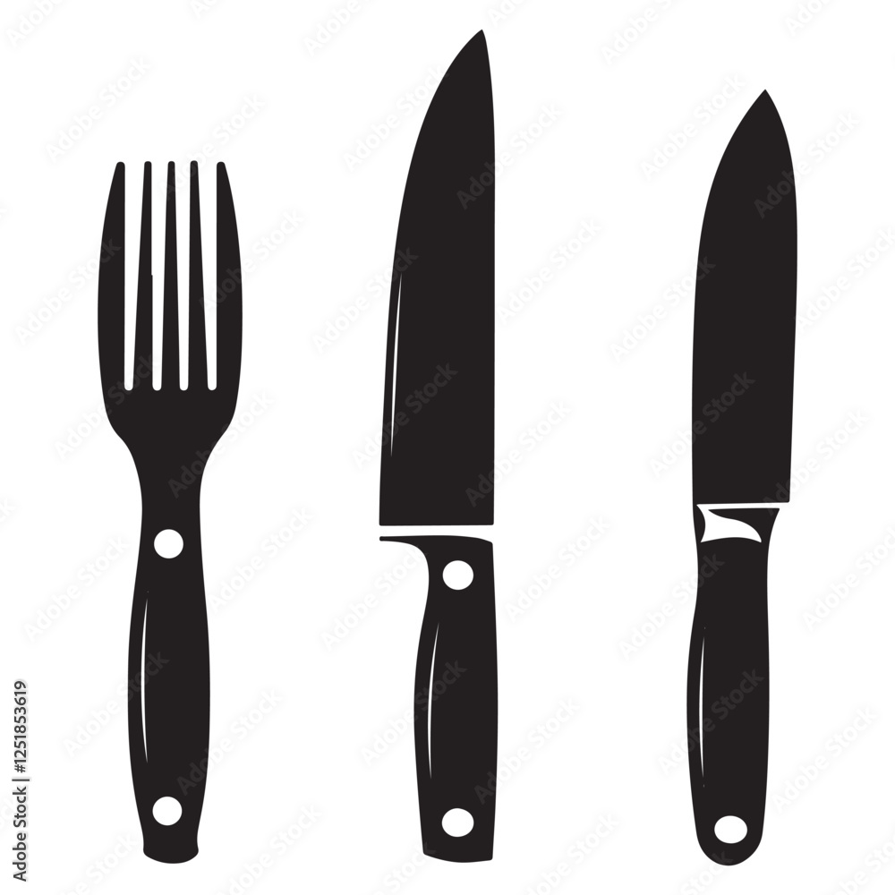 Minimalistic Knife Set Vector for Food-Related Art Minimalistic Knife Set Vector for Food-Related Art