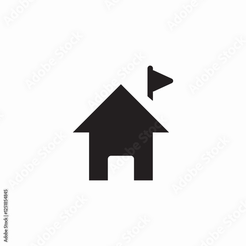 flagged home icon sign vector