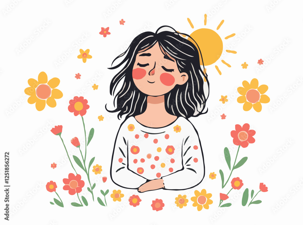 Emotional Well-being Concept in Vibrant Vector Art Emotional Well-being Concept in Vibrant Vector Art