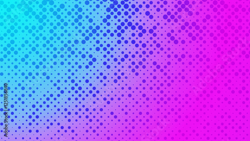 abstract colorful background with halftone dots neon colors, blue purple gradient