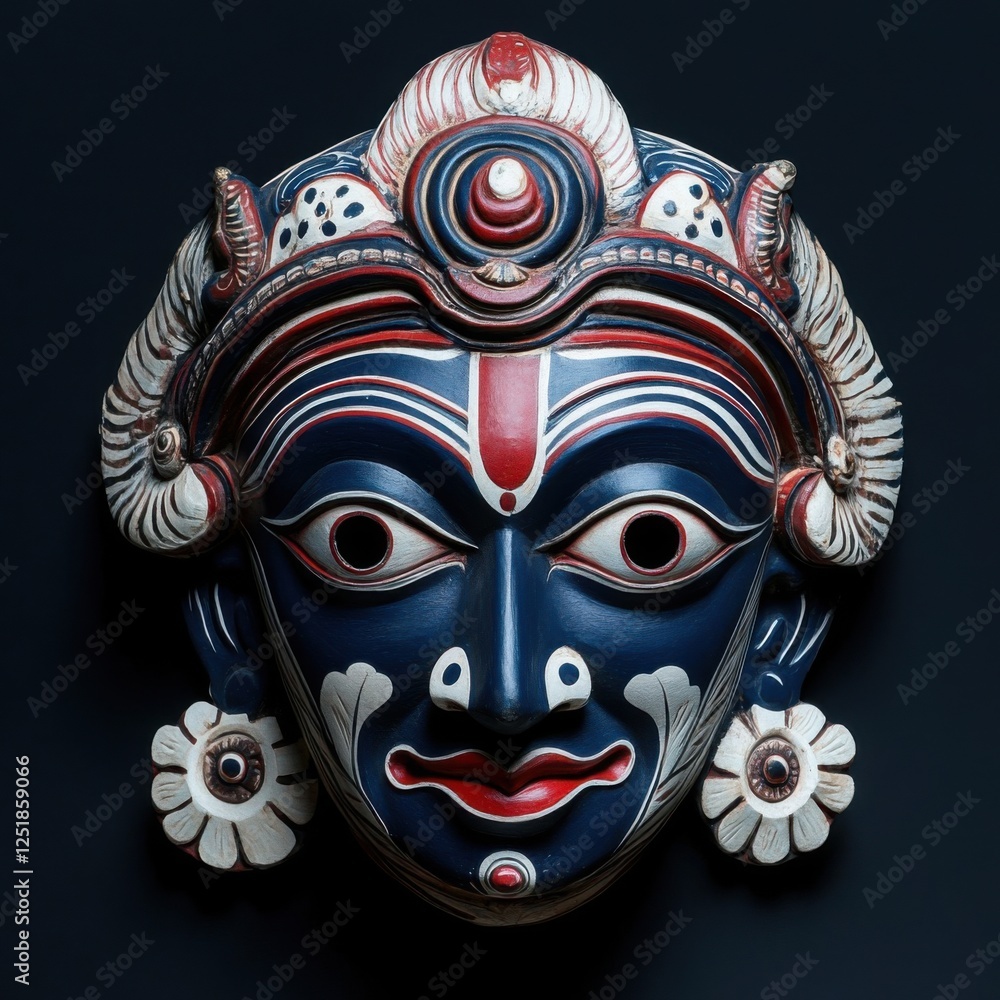 Naklejka premium Traditional Decorative Mask with Intricate Design and Colors