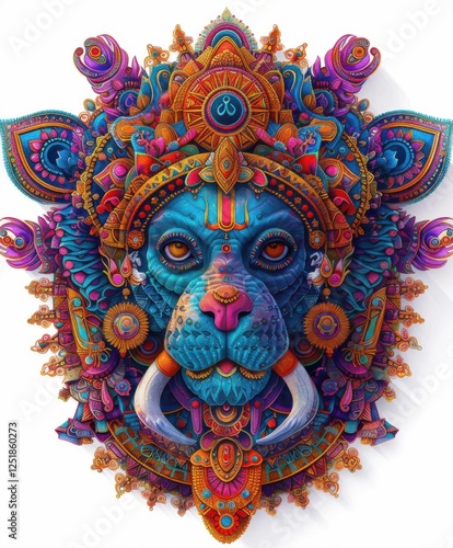 Wallpaper Mural Colorful Abstract Wolf Head with Intricate Geometric Patterns Torontodigital.ca