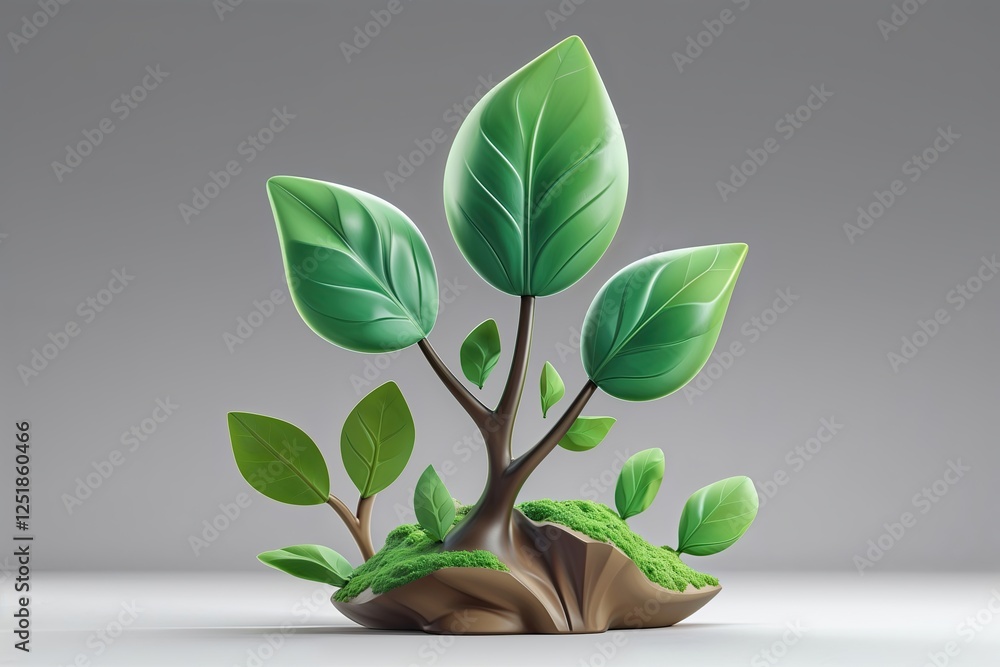 3D Eco-Friendly Plug Icons with Leaf Designs for Sustainable Living 3D Eco-Friendly Plug Icons with Leaf Designs for Sustainable Living