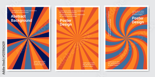 orange and blue sunburst background vector design. Creative illustration for poster, web, landing, page, cover, ad, greeting, card, promotion.