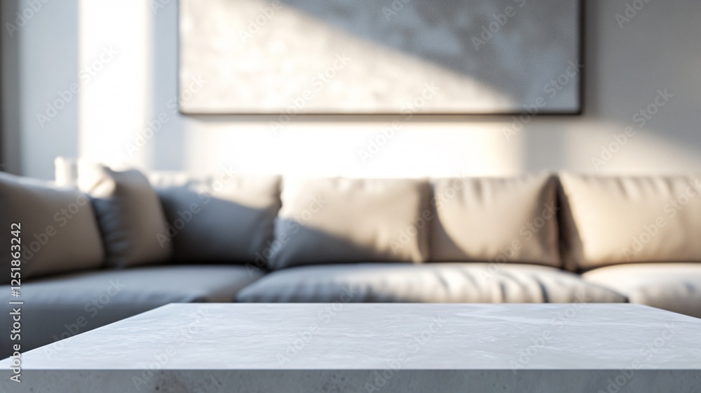 Fototapeta premium Close-up of Modern White Round Table