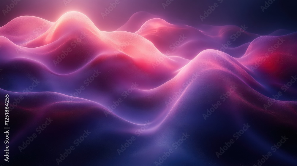 Fototapeta premium Abstract Surreal Landscape with Soft Waves and Ethereal Light Effects
