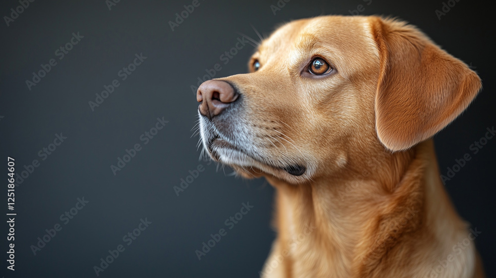Golden Labrador Portrait, Thoughtful Dog, Pet Photography Golden Labrador Portrait, Thoughtful Dog, Pet Photography