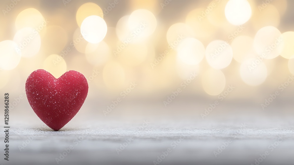 Fototapeta premium Red Heart, Background Bokeh, Celebration Love Card