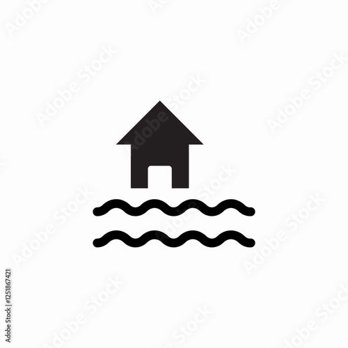 house flood icon sign vector