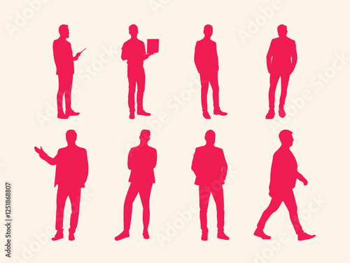 businessman silhouette vector red color