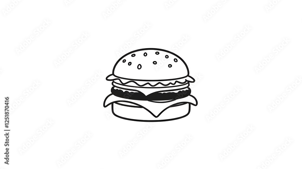 Fototapeta premium Tasty Burger with Lines
