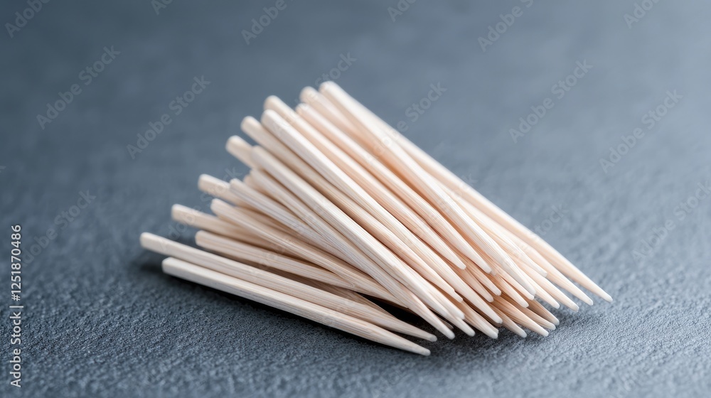 Wooden toothpicks on dark surface, close-up. Food photography Wooden toothpicks on dark surface, close-up. Food photography