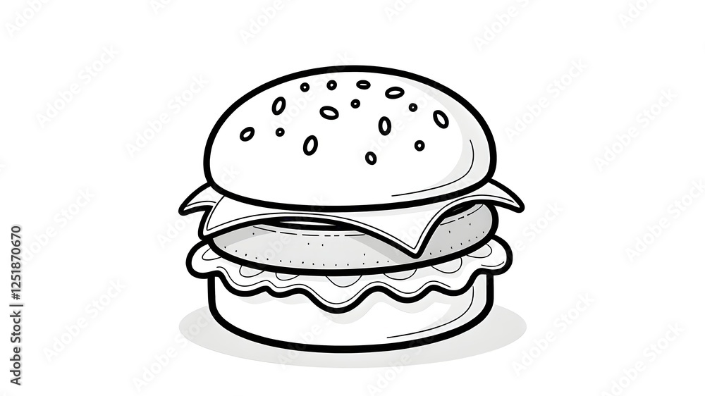Tasty Burger with Lines Tasty Burger with Lines