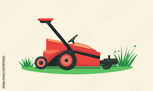 Vector Illustration of Zero Turn Lawn Mower for Efficient Lawn Care and Landscaping Design
