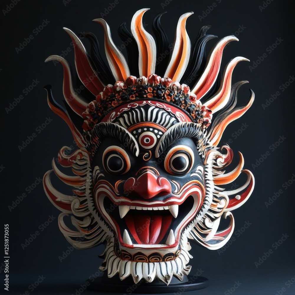 Fototapeta premium Exquisite Traditional Mask with Vibrant Colors and Intricate Design