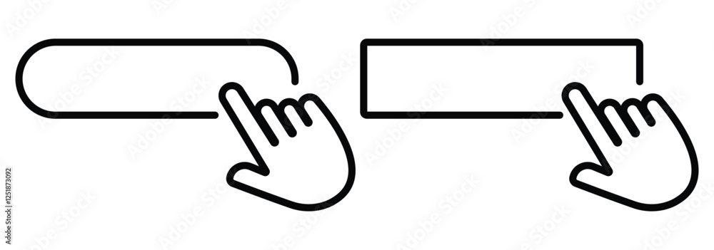 Fototapeta premium Computer mouse click cursor arrow icons. Clicking cursor set. Hand cursors click icons . flat design eps 888.