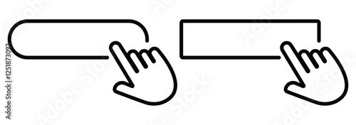 Computer mouse click cursor arrow icons. Clicking cursor set. Hand cursors click icons . flat design eps 888.