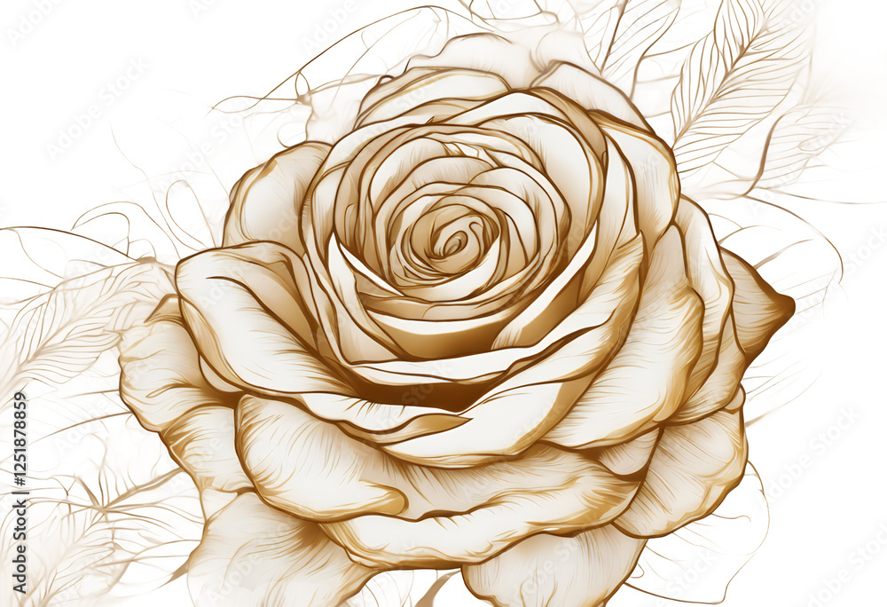 elegant spring cover flower gold vector decor background poster line design banner illustration art romantic card luxury wedding rose wall wallpaper natural golden botanical vignetting decoration