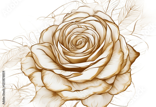 Obraz na płótnie elegant spring cover flower gold vector decor background poster line design banner illustration art romantic card luxury wedding rose wall wallpaper natural golden botanical vignetting decoration w salonie