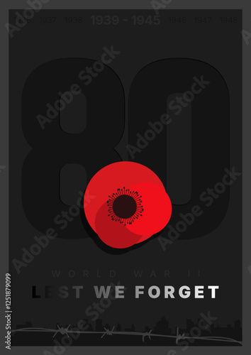 lest we forget. 80th anniversary of the victory over Nazism. World War II, Day of Remembrance and Reconciliation