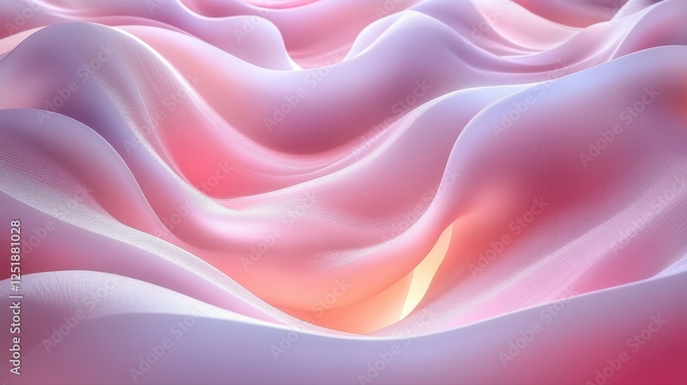 Fototapeta premium Soft Fluid Waves in Gentle Pastel Tones with Subtle Light Play