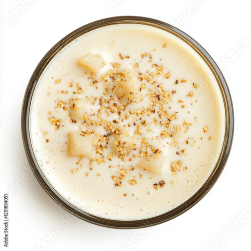 Top down view of Lassi, isolated on white, drink photography photo