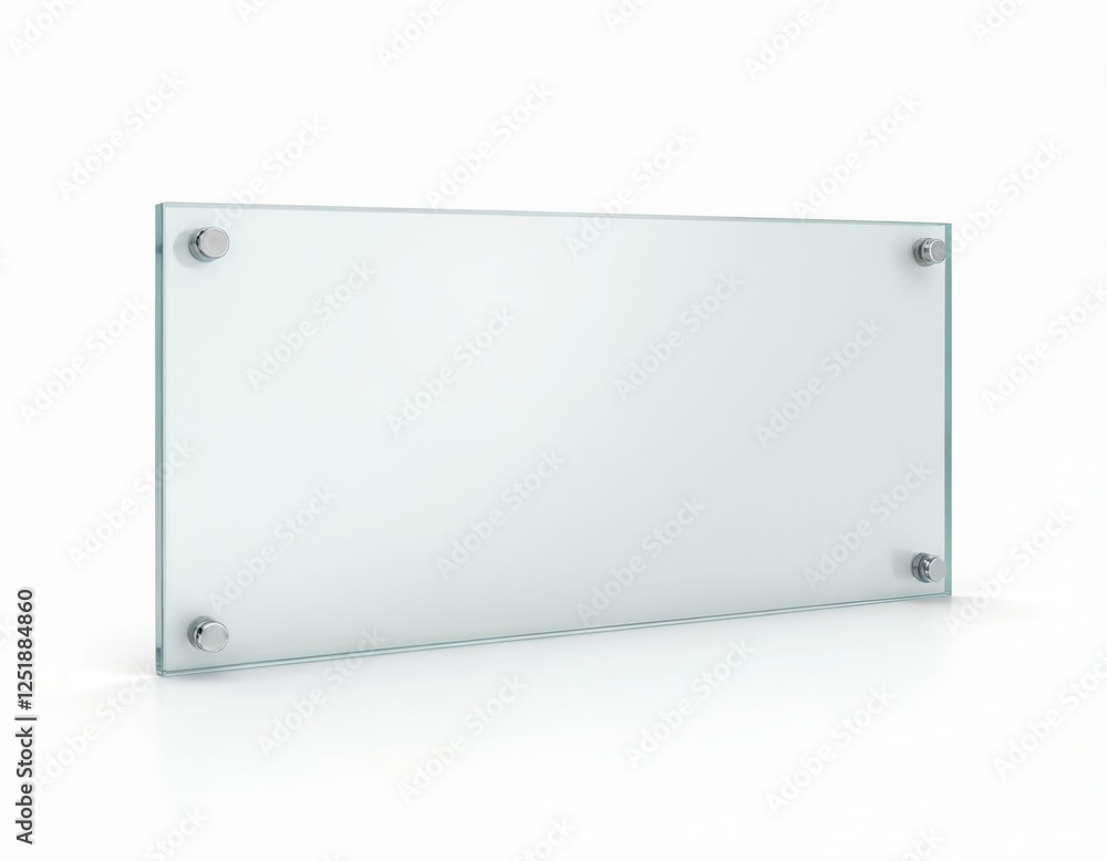 Frosted glass rectangle plate with metal holders on transparent background. Glossy screen with smooth transparency gradient. Modern futuristic plastic shape for message, sale frame, poster Frosted glass rectangle plate with metal holders on transparent background. Glossy screen with smooth transparency gradient. Modern futuristic plastic shape for message, sale frame, poster