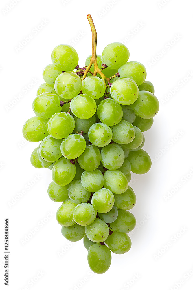 A bunch of fresh green grapes isolated, isolated on white background A bunch of fresh green grapes isolated, isolated on white background