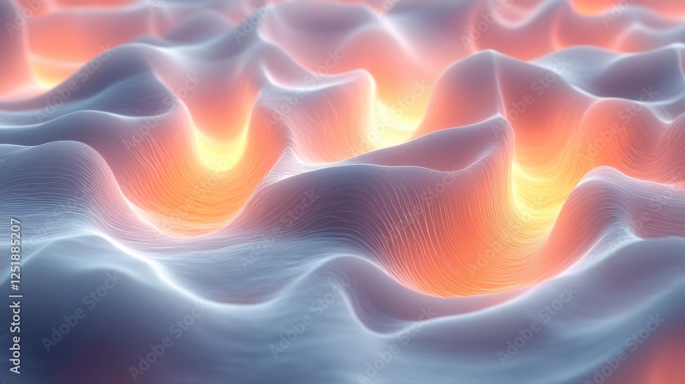 Obraz premium Abstract Waves with Soft Light Effect in Fluid Motion Design