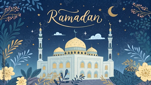 Vibrant Ramadan Banner Illustration 